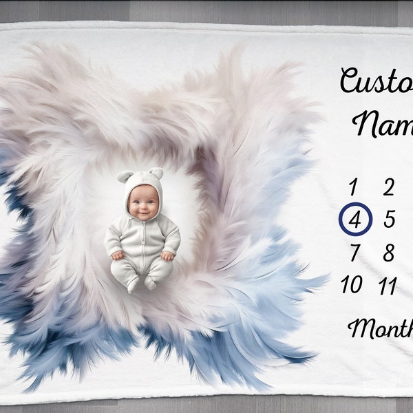 Fluffy Frame Nursery Milestone Blanket, Baby Shower Gift, Nursery Decor, Newborn, Keepsake, Essentials, baby girl, gender neutral, baby boy