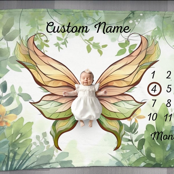 Forest Fairy Nursery Milestone Blanket, Baby Shower Gift, Nursery Decor, Newborn, Keepsake, Essentials, Unique, baby girl, 2307ForF