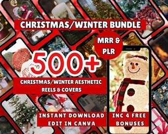 500+ Christmas Reels, instagram reels, instagram story, Aesthetic Videos, ReelBundle, Master Resell Rights, Aesthetic Faceless Reels, Winter