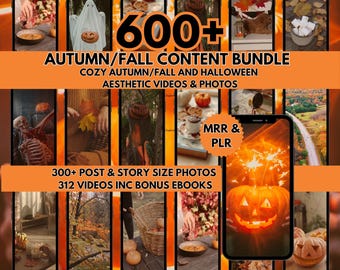 Fall Autumn Bundle Faceless Seasonal Autumn Videos Photos Instagram Covers Content Creator Bundle Done for You PLR MRR Master Resell Rights