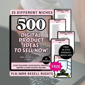 E-book 500 digitale productideeën: MRR PLR-doorverkooprechten (digitale download)