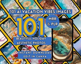 Vacation Vibes 101 AI Images, Instagram Reels & Stories holiday images PLR/MRR Digital Download