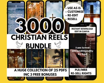 3000+ Christian Reels Bundle: Bible Quotes, Faith-Based Videos (PLR/MRR)