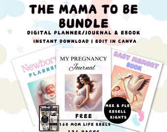 Mama To Be Bundle: Pregnancy Planner, Journal & Memory Book (Digital Download)