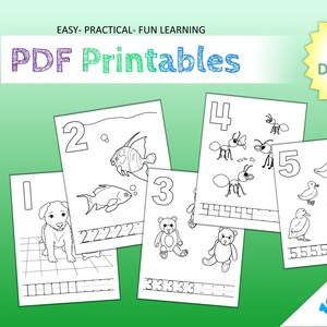 Learning Numbers, Printable Activity Coloring pages, Kids Activity Pages, Fun Educational coloring pages, Preschool Printables