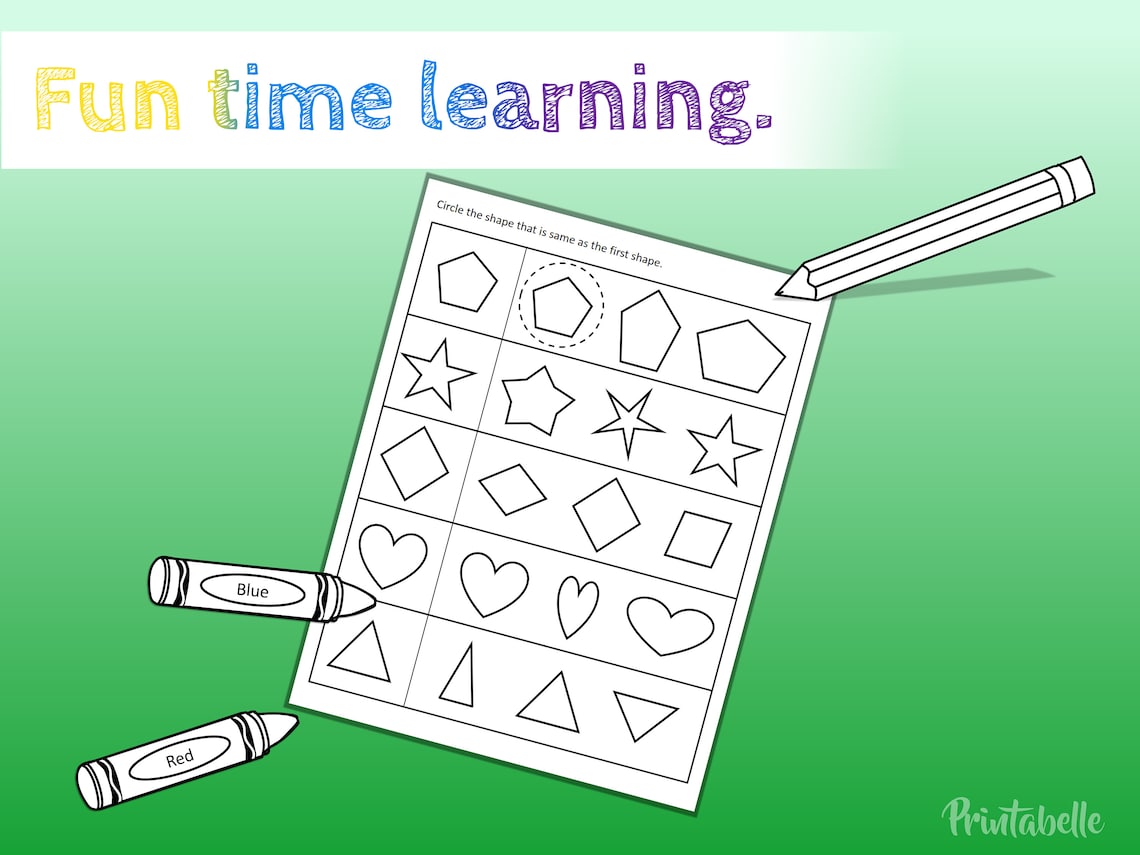 Learning Shapes, Printable Activity Coloring Pages, Kids Activity Pages ...