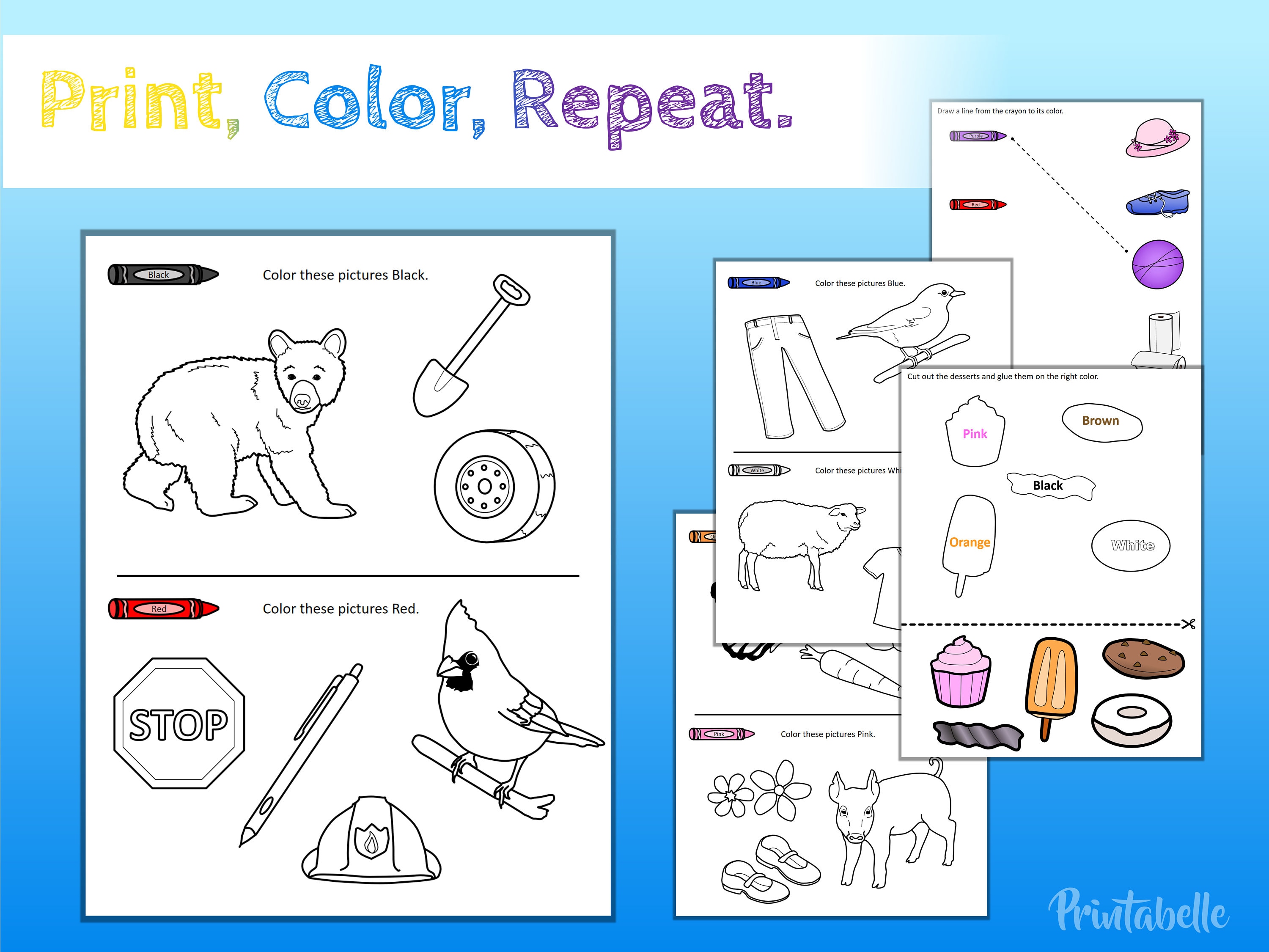 Learning Colors, Printable Activity Coloring Pages, Kids Activity Pages ...