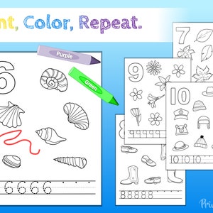 Learning Numbers, Printable Activity Coloring Pages, Kids Activity ...