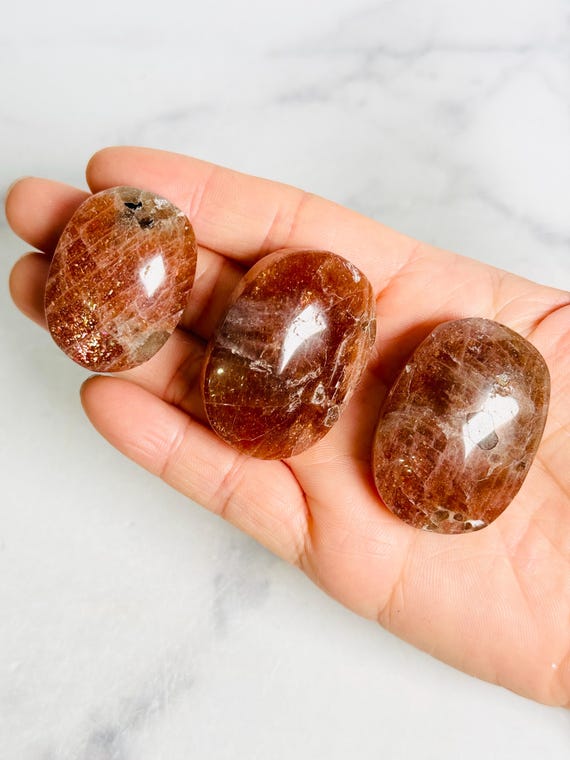 Natural Sunstone Palm Stones Natural Sunstone Palm Stones