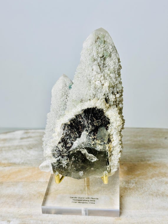 フローライトと石英の結晶キャンドルクォーツ 【公式通販】