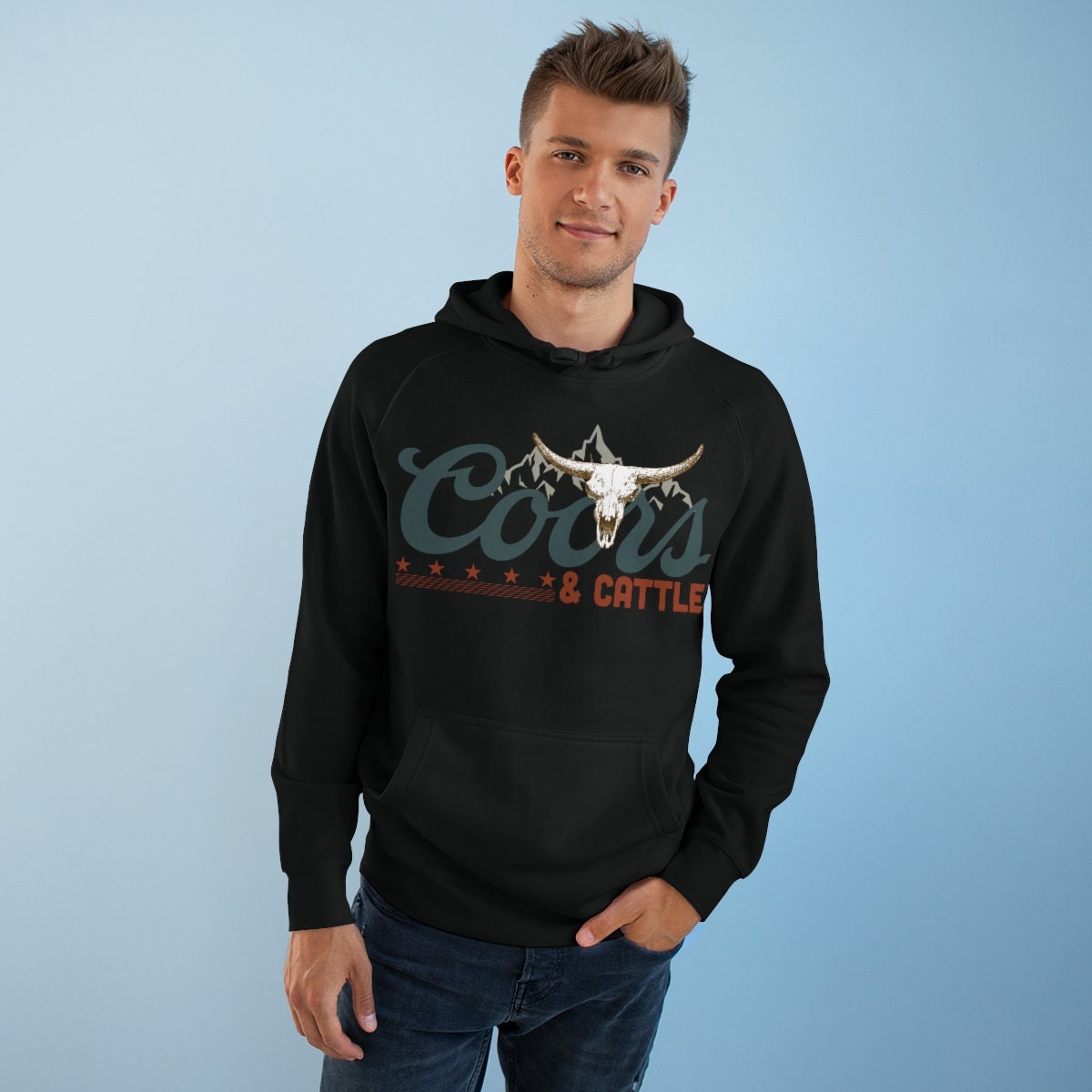 Coors and Cattle Cow Skull Unisex Supply Hoodie - Etsy