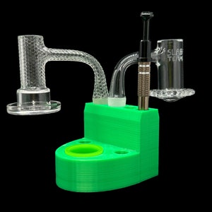 Custom Mini Dab Stand Terp Pearl & Tool Organizer for Dab Sessions - Terp Toilet Mini Dab Station 10 and 14mm Holes For Bangers and Tools