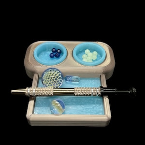 Custom Silicone Dab Station Mini Dab Pad- Terp Pearl Marble and Tool Holder