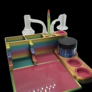 Custom Dab Station- Terp Pearl & ISO Jar Bath Tool Holder - XL Size 14mm 10mm holes, Custom Silicone