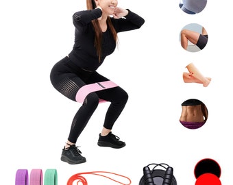 DARCON Resistance Bands Set, Exercise Bands with Non-Slip Design for Hips & Glutes, 3 Levels Workout Bands for Women and Men