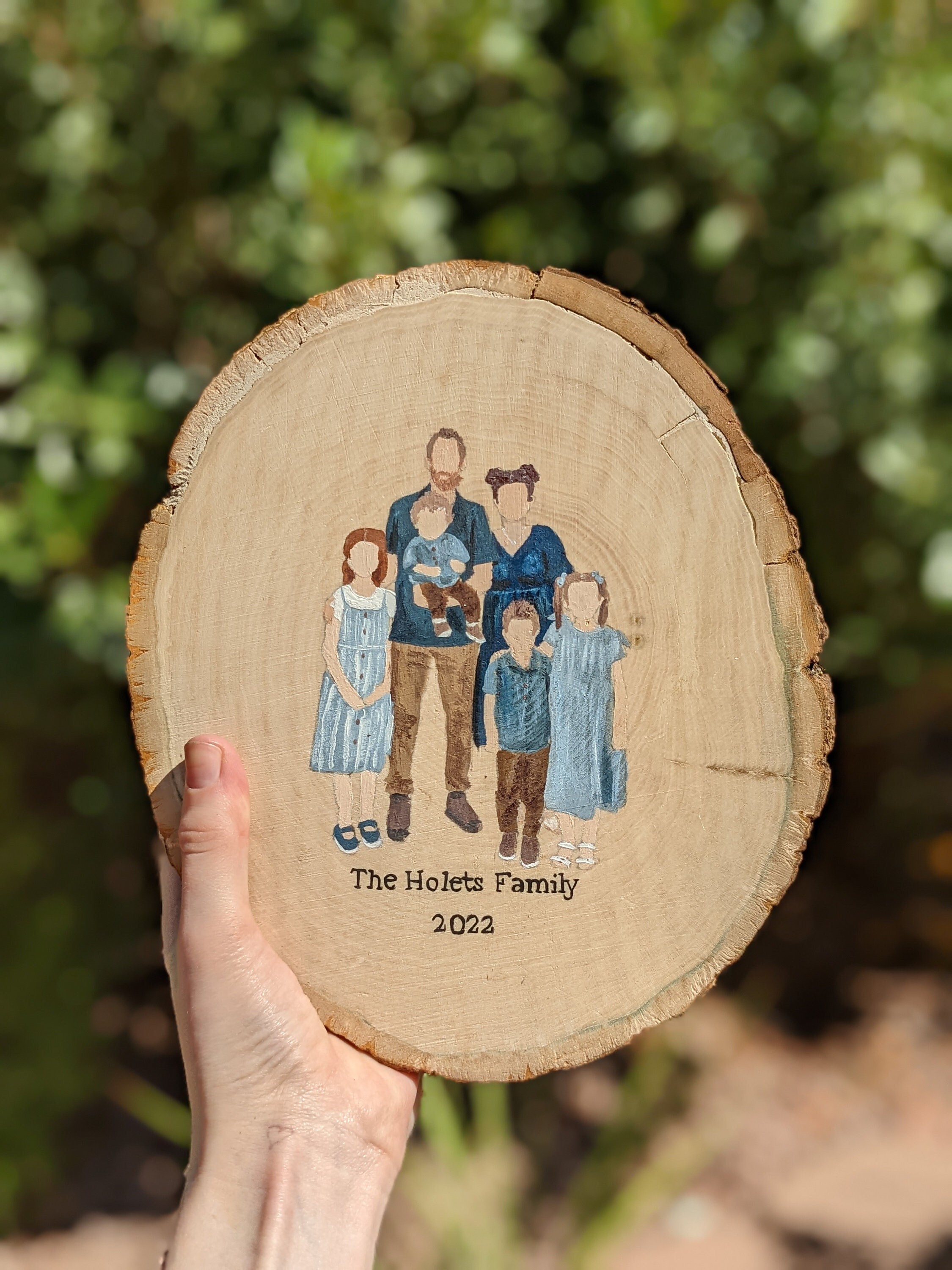 Custom Family Portrait Art, Faceless Paintings, Wood Decor