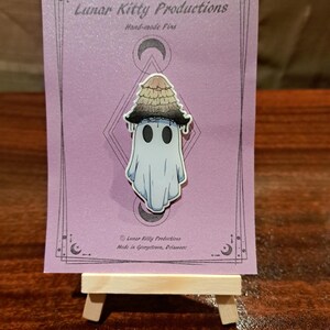 Mushroom Ghost Pin | Handmade Shrink Plastic Pin