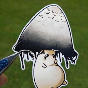 Emo Inkcap Mushroom Sticker - Waterproof Sticker for Water Bottle/Stanley, Car, Laptop, Phone, Game Console