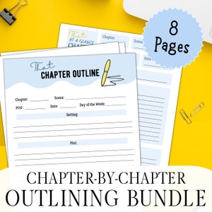 Chapter-by-Chapter Outlining Bundle - Nanowrimo Worksheet, Outlining Worksheet, Writer Worksheet, Outline a Novel, Outline a Book