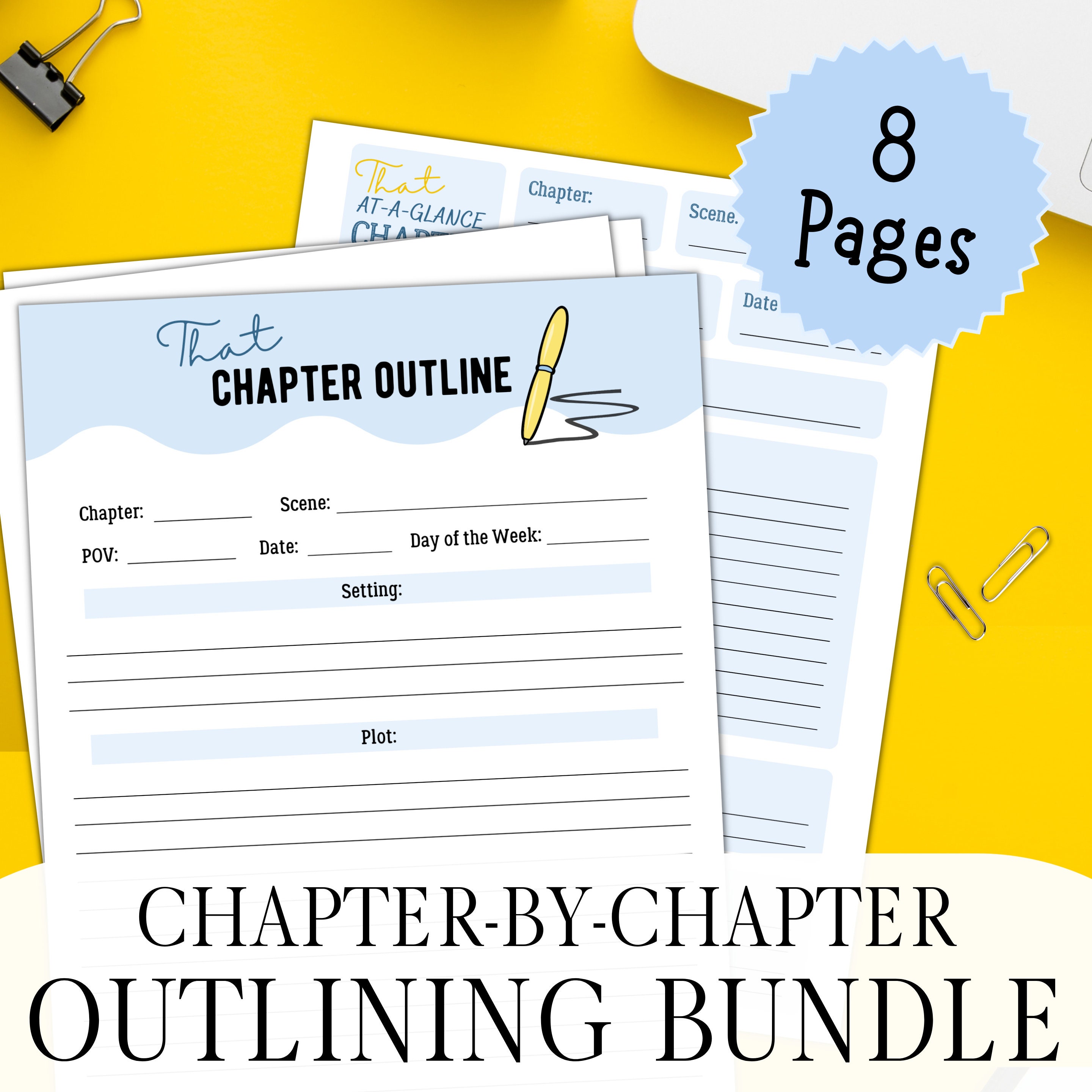 Chapter-by-chapter Outlining Bundle - Nanowrimo Worksheet, Outlining ...