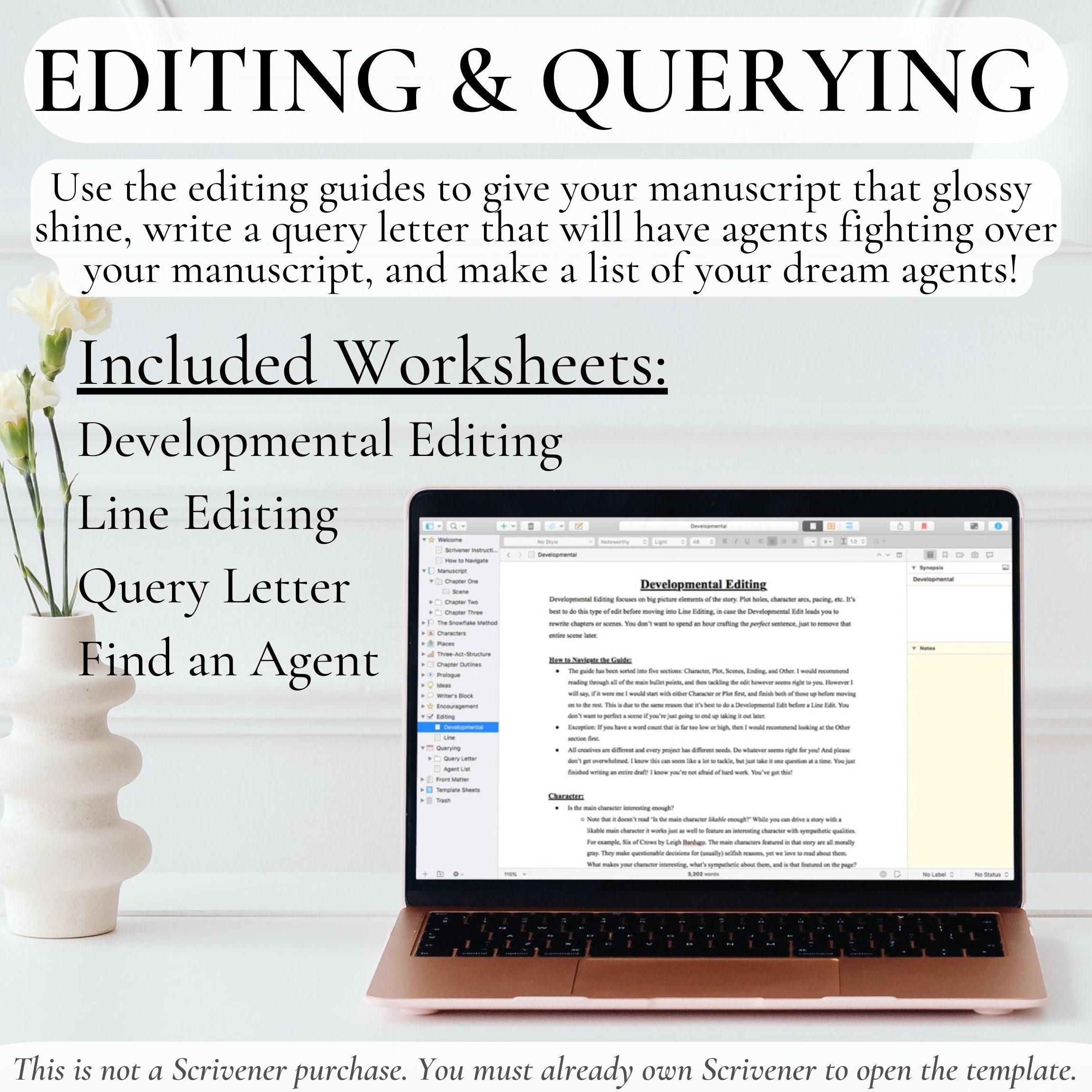 Write a Book in Scrivener 3 Scrivener Template How to Use Etsy