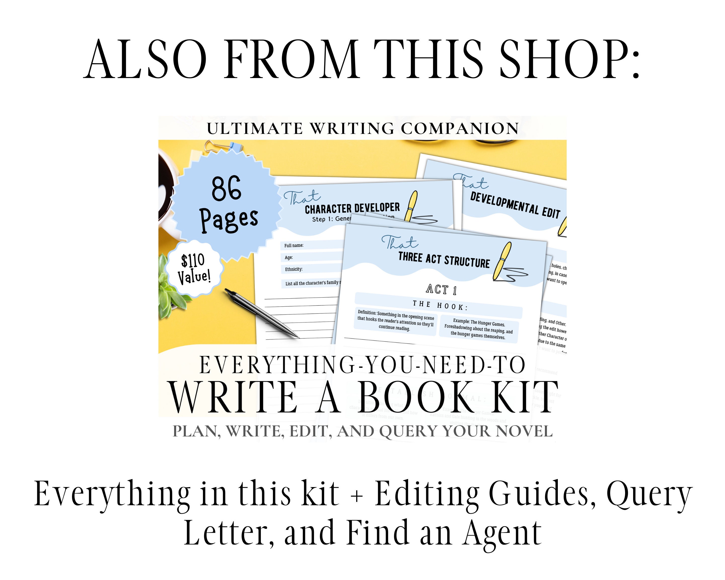 Plan a Book Kit Write a Book Write a Novel Plan a Book Etsy
