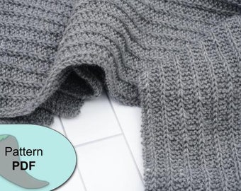ribbed scarf knitting pattern PDF instant download