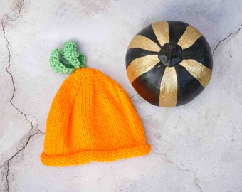 pumpkin baby hat knitting pattern PDF instant download