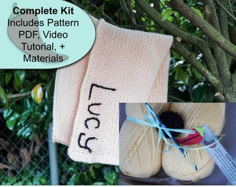 CLEARANCE SALE! Learn to crochet baby blanket crochet kit with yarn