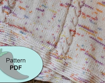 cable blanket baby blanket knitting pattern PDF instant download