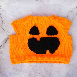 Halloween pumpkin baby sweater knitting pattern PDF instant download