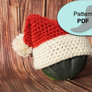 baby Santa hat crochet pattern PDF Christmas baby Christmas pattern instant download