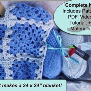 Learn to crochet baby blanket crochet kit with yarn