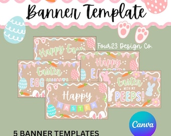 Easter Banner Templates | Editable Canva Designs (Digital Download)