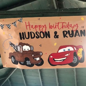 Hand Painted Custom Party Banner- Kraft Paper Banner - Painted Banner- Paper Banner - Birthday Banner - Party Decor - Party Sign