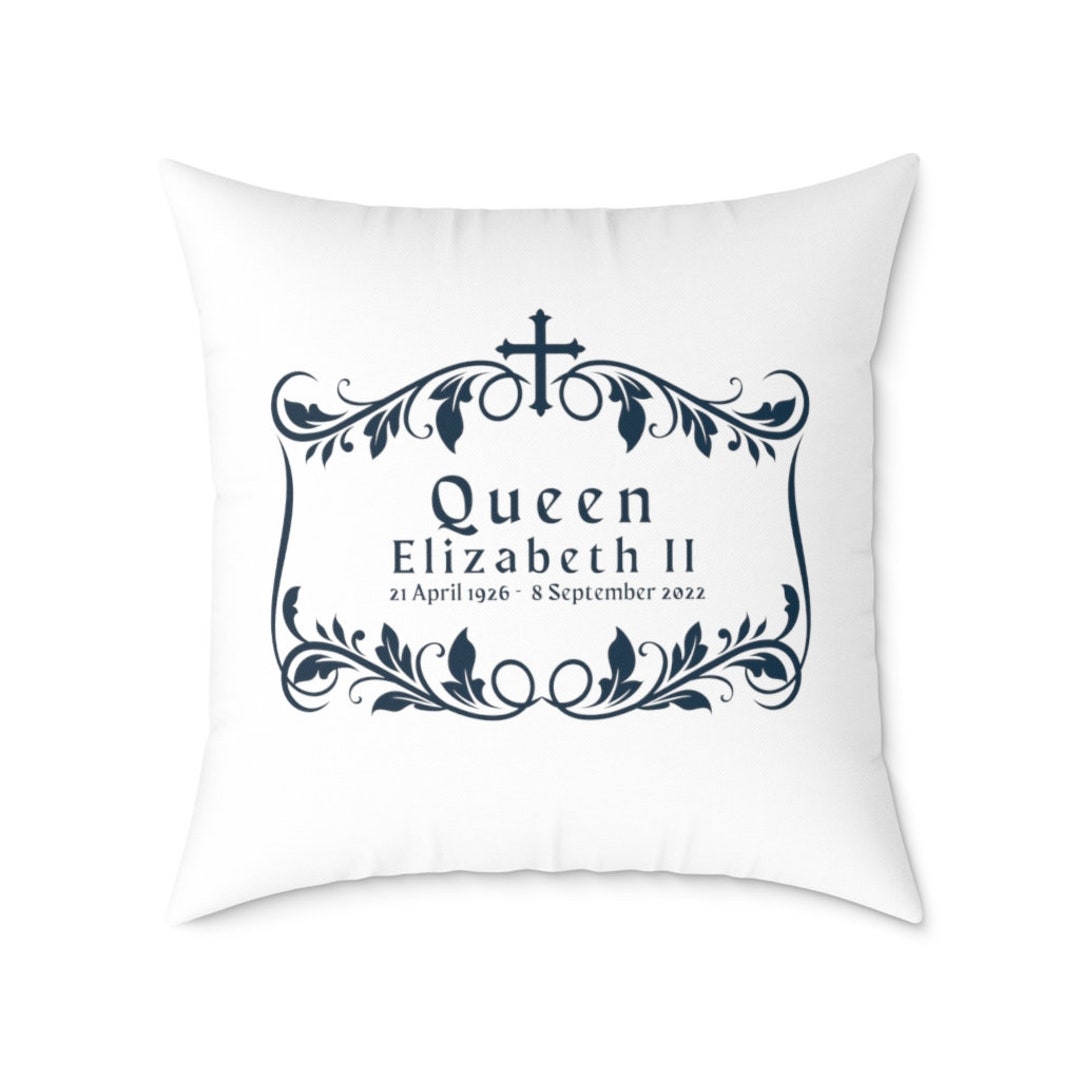 Queen Elizabeth II Cushion / Pillow / in Memoriam / Navy on Etsy