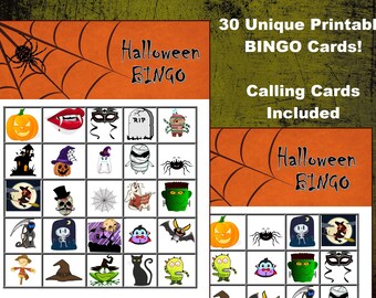 Halloween Games Bingo / Instant Download Printable / Kid and Adults