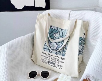 Aesthetic art Tote Bag stylish printed william morris Canvas shopping bag 082