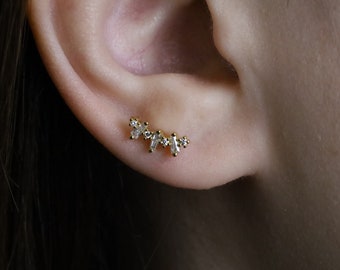 Screw Back Studs 18k Gold Everyday Stud Earring Hypoallergenic Dainty Tiny Small Stud 18G