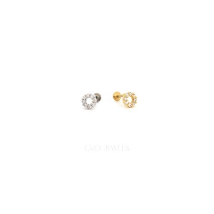 Flat Back Labret Studs 18k Gold Everyday Stud Earring Hypoallergenic Dainty Tiny Small Stud 18G