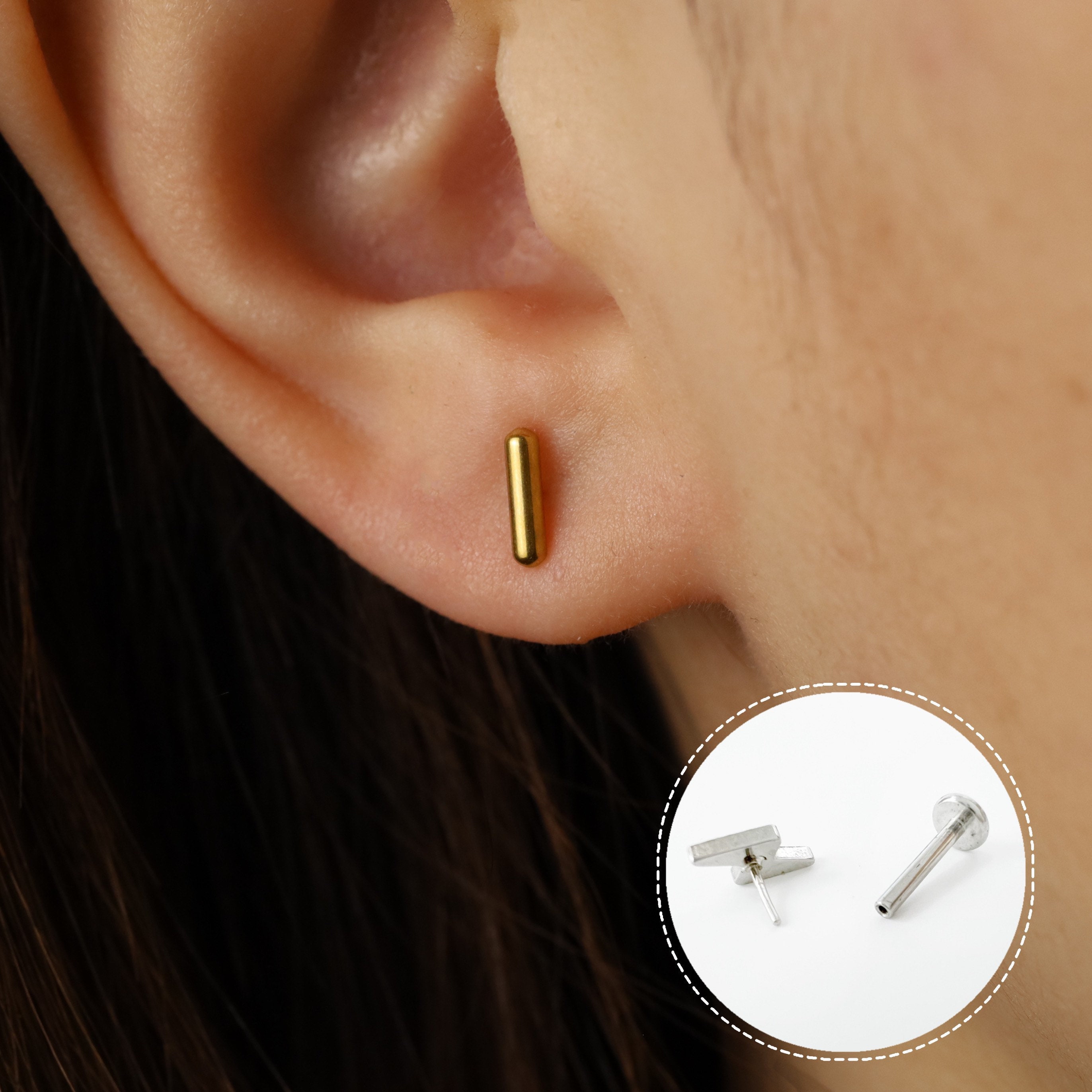 Flat bar deals earrings