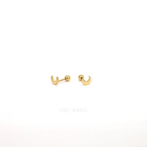 Screw Back Studs 18k Gold Everyday Stud Earring Hypoallergenic Dainty Tiny Small Stud 20G zdjęcie 2