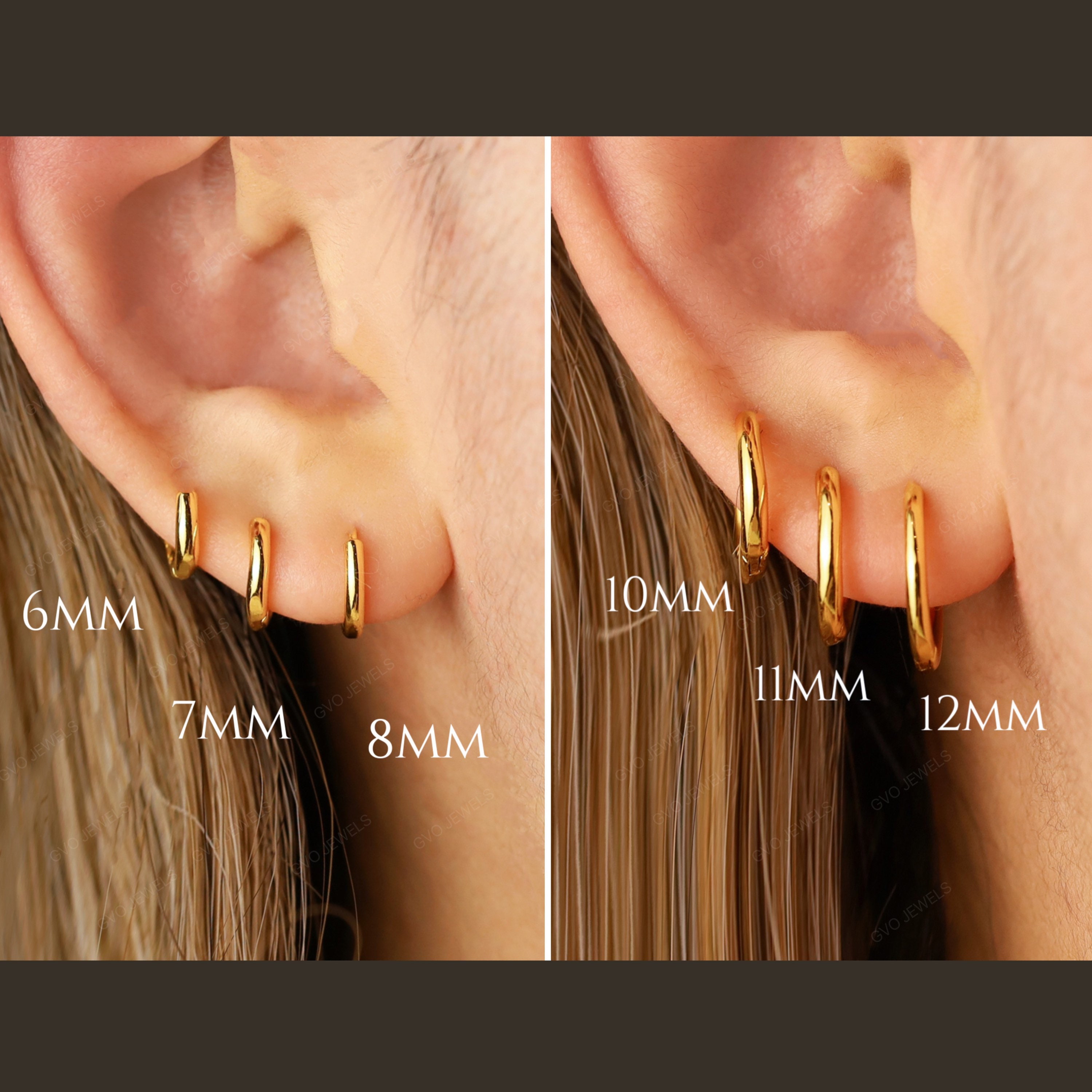 Sterling Silver Huggie Earrings Small Hoop Earrings Cartilage Earrings 14K Gold Filled Tiny Hoop Earrings Dainty Thin Hoop Earrings - MHP006