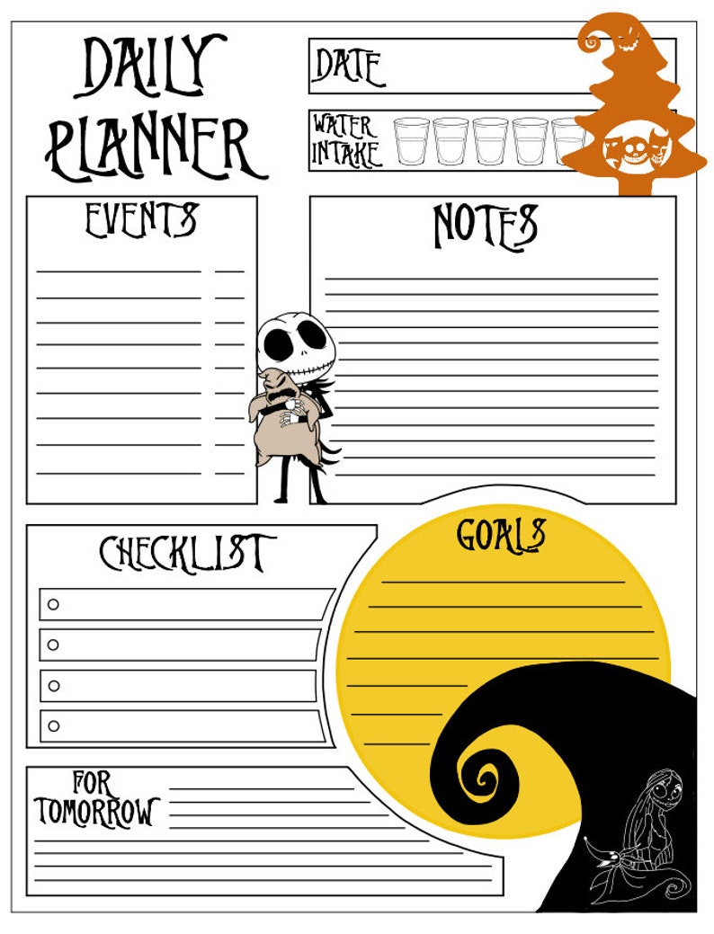 Nightmare Before Christmas Daily Planner Etsy