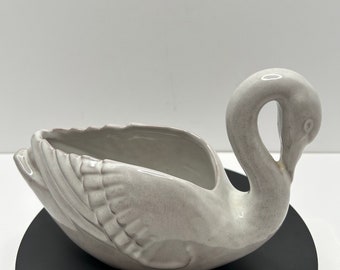 Frankoma Swan Planter #228 Vintage USA White Red Clay