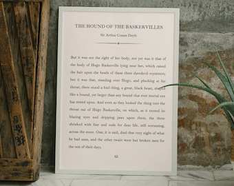 Halloween Sherlock Holmes Printable Art | Hound of the Baskervilles | Book Quote Page Print | Halloween Sign | Spooky Decor