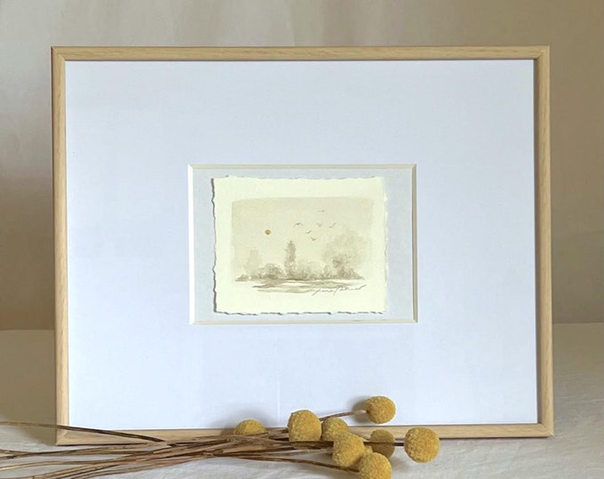 Vintage Style Framed Small Original Watercolor Landscape Painting - Etsy