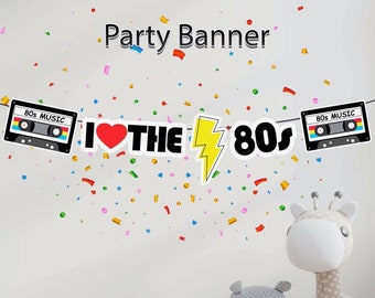 Retro Party Birthday Banner 80's 90's Theme Party Supplies | Birthday Decorations for Back to 90's 80's | Retro| Disco Party Theme |