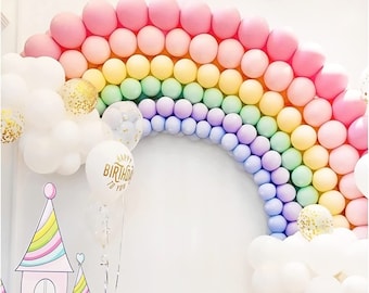 Rainbow Balloons Garland Birthday Party Decorations | Baby Shower Room Layout Arch Set Light Colors Balloon Party Supplies