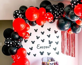 Red and Black Balloon Arch Kit: Polka Dot Party Decorations